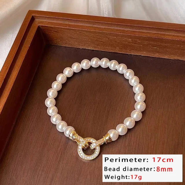 French Elegant Imitation Pearl Beaded Necklace