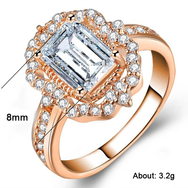 Luxury Rose Gold Art Dec Engagement Ring