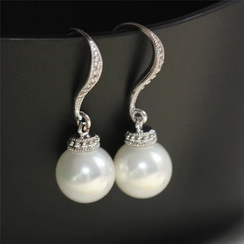 Imitation Pearl Hook Earrings