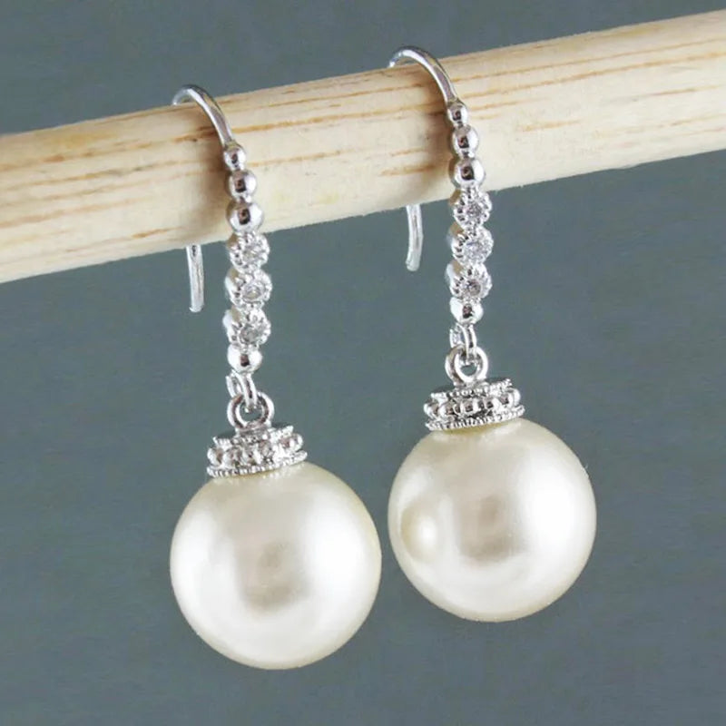 Imitation Pearl Hook Earrings