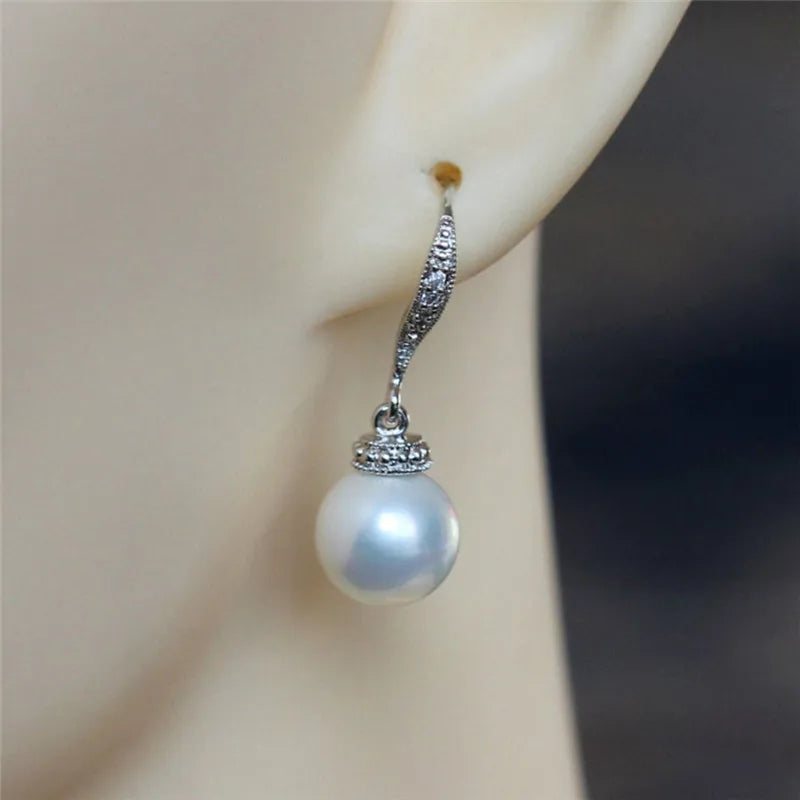 Imitation Pearl Hook Earrings