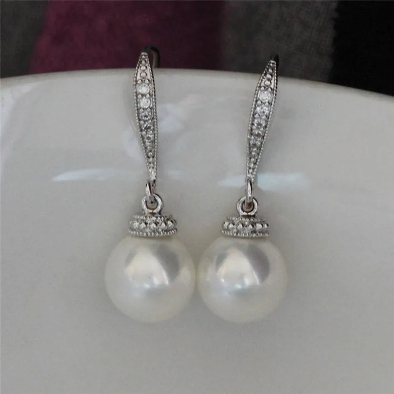 Imitation Pearl Hook Earrings