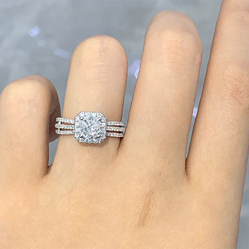 Hand picked 3 Band Engagement Ring