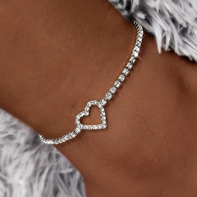 Elegant Personality Eyes Anklet Rhinestone Chain Bracelet Inlaid Luxury Green/White Barefoot Sandals Foot Jewelry Summer Fashion