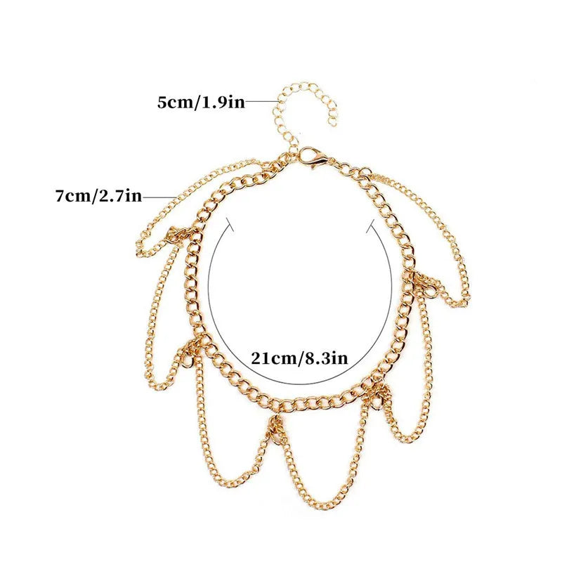 Luxury Chain Anklets for Women Fashion Simple Design Girls Barefoot Sandals Bracelet Ankle Accessories Party Jewelry