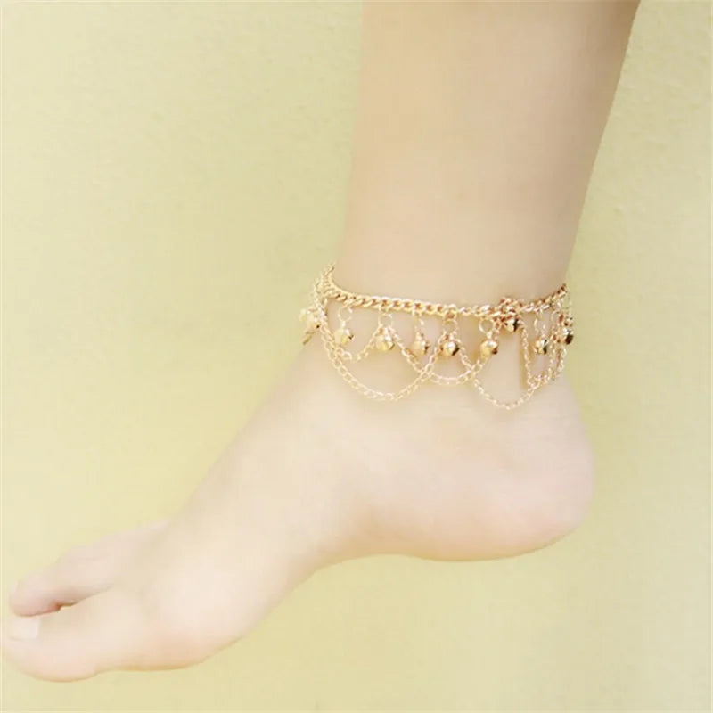 Luxury Chain Anklets for Women Fashion Simple Design Girls Barefoot Sandals Bracelet Ankle Accessories Party Jewelry