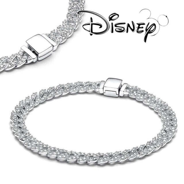 New Disney 925 Silver Plating Timeless Chain Bracelet  Jewelry Charm Women Fine Gift