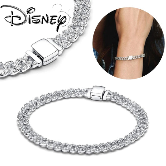 New Disney 925 Silver Plating Timeless Chain Bracelet  Jewelry Charm Women Fine Gift