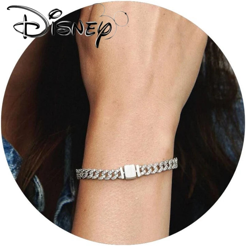 New Disney 925 Silver Plating Timeless Chain Bracelet  Jewelry Charm Women Fine Gift