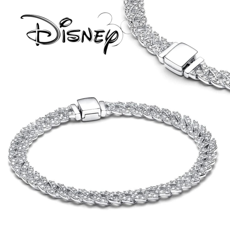 New Disney 925 Silver Plating Timeless Chain Bracelet  Jewelry Charm Women Fine Gift