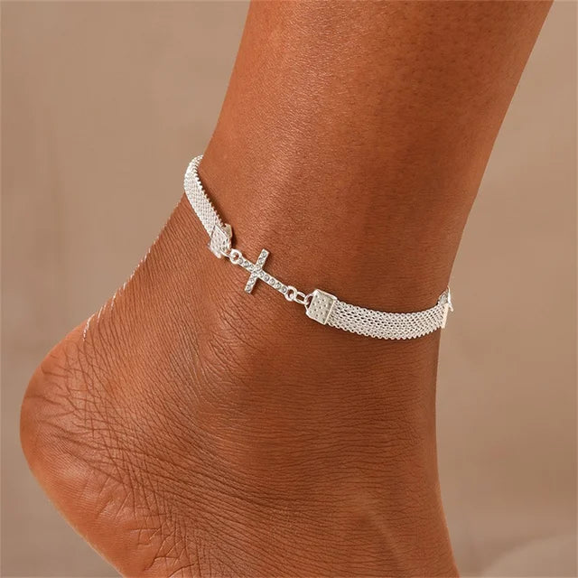 Summer Beach Crushed Stone Chain Anklet