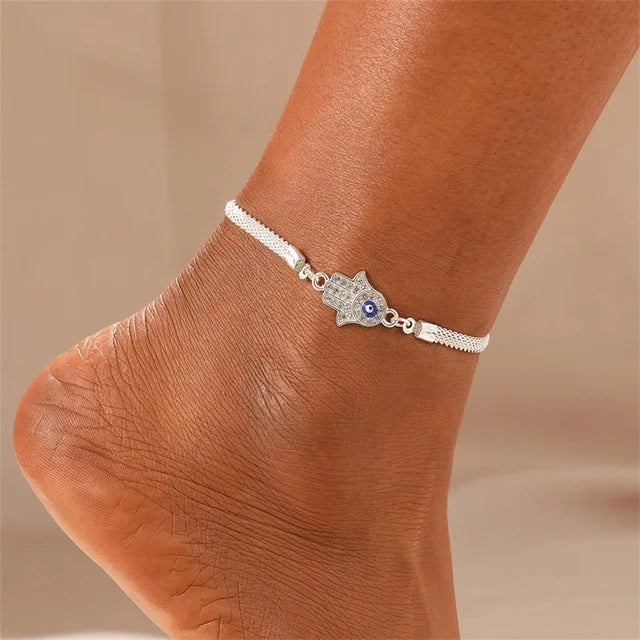 Summer Beach Crushed Stone Chain Anklet