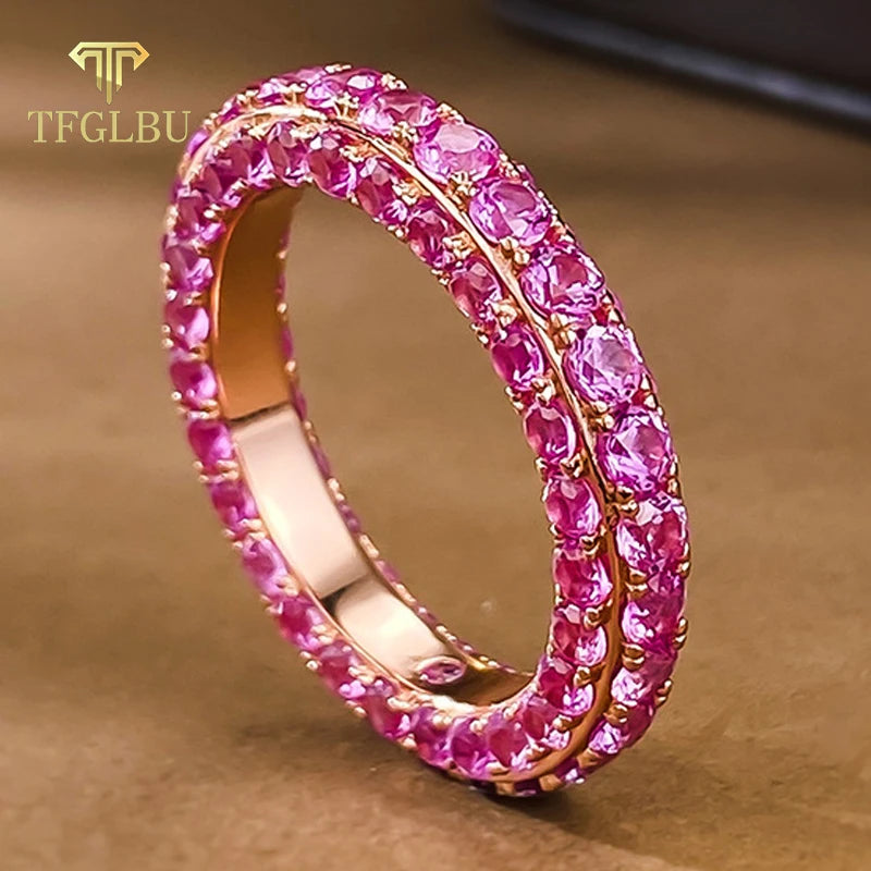 White/pink Zircon Solid 925 Silver Ring