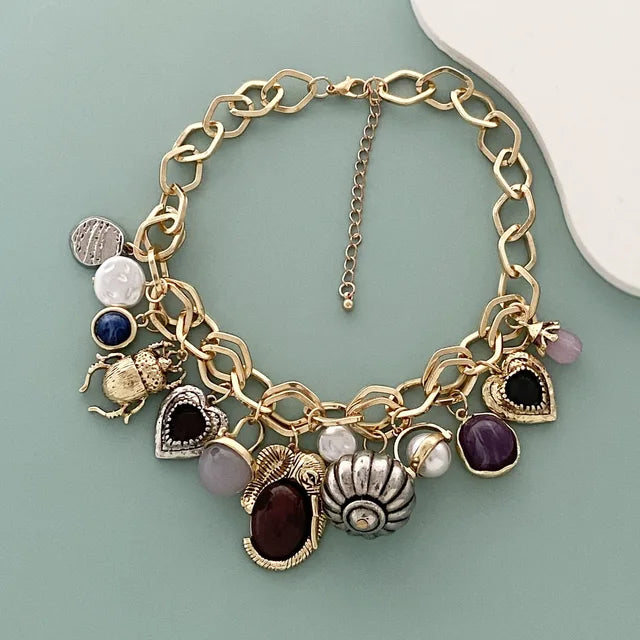 Retro Fashion Multiple Pendant Necklace